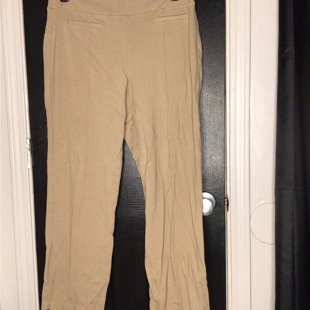 #78   Cato Tan Wide Leg Trousers with Relaxed Fit